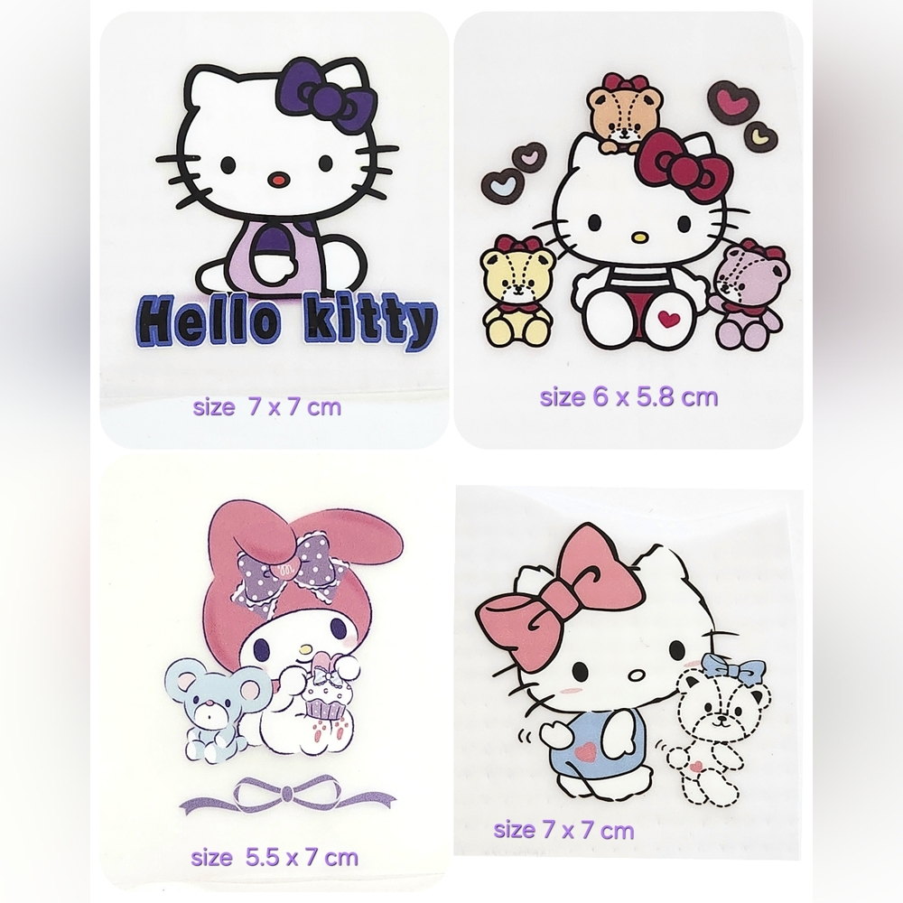 4 pieces Iron on Heat transfer Sanrio Hello Kitty pattern Small size